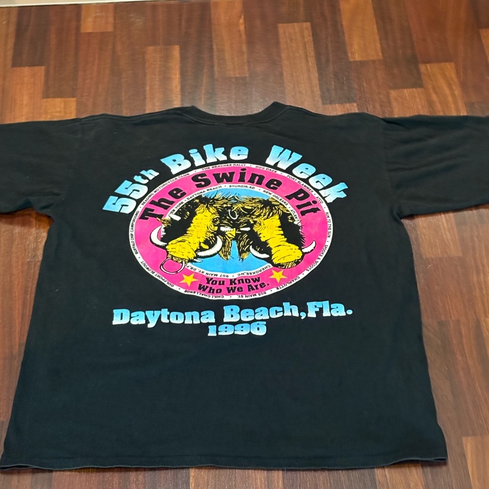 VTG 1996 Graphic Swine Pit 55th Bike Week Biker T-shirt XL Daytona Beach Florida